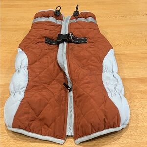 Quilted Rust and Light Gray Puffer Vest